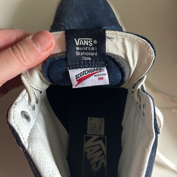 Navy Suede Hightop Vans Mens Size 8 - Picture 3 of 4